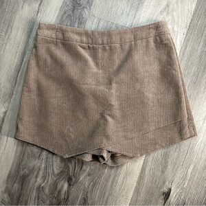 Altar’d State Women Wide Whale Corduroy Mini Skort Skirt Size Med Tan Brown NWT